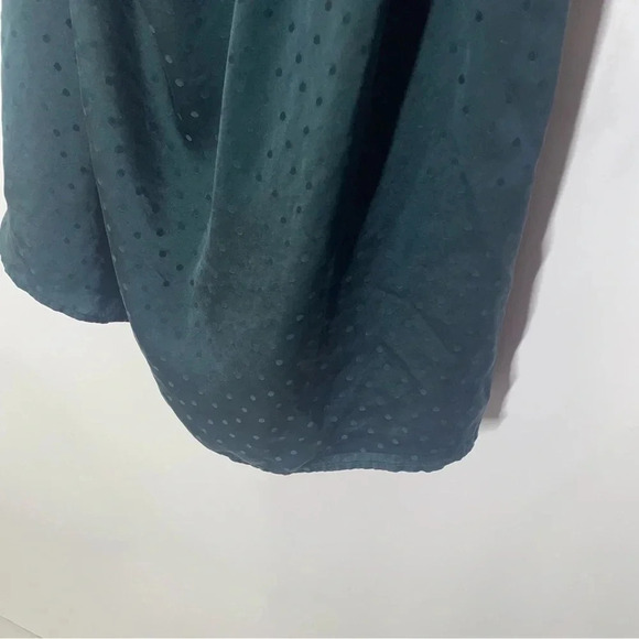 Madewell Emerald Green Silk Dancefloor Polka Dot One Shoulder Dress Size 10 - Picture 6 of 13